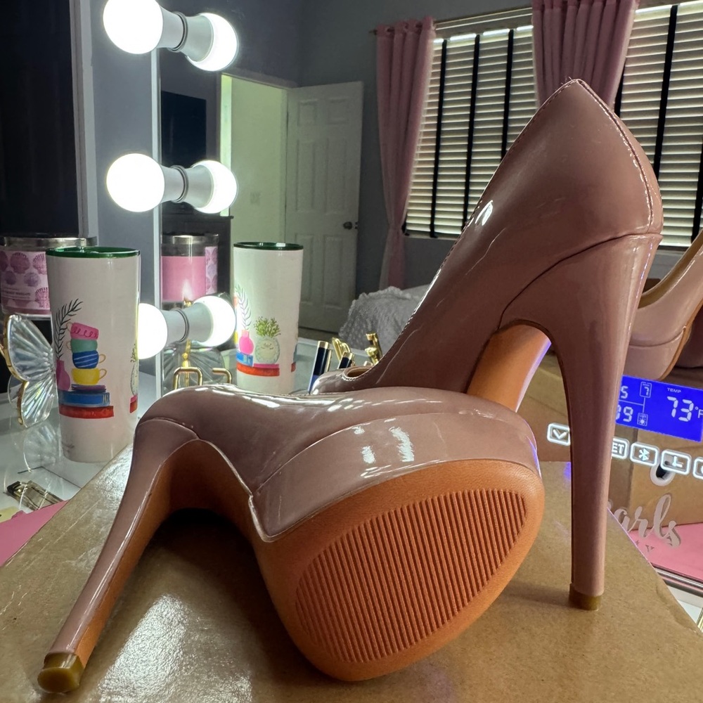 Glossy Nude Pink High Heels